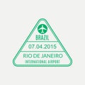 Rio de Janeiro passport stamp. Brazil airport visa stamp or immigration sign. Custom control cachet. Vector illustration. Royalty Free Stock Photo